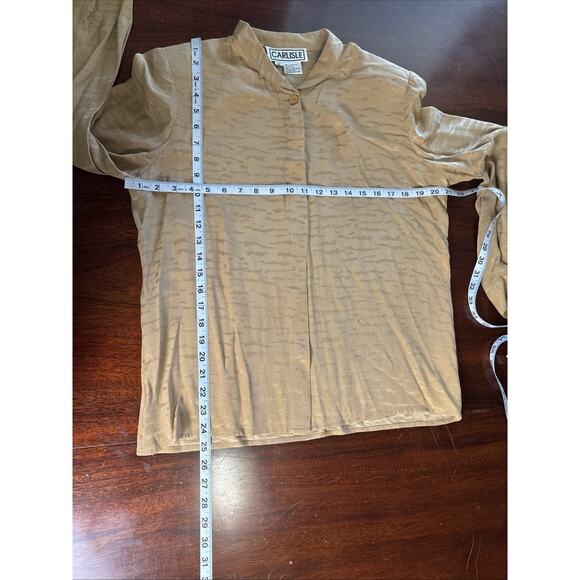 Carlisle Vintage Silk Blouse Size 12 Textured Animal Print Luxury Designer - Picture 5 of 9